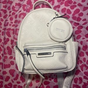 Juicy Couture Embossed White Backpack